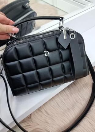 Женская качественная сумка, стильный клатч из эко кожи черный4 фото