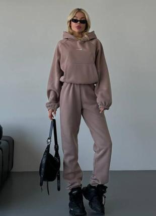 Спортивний костюм толстовка oversize + джогери теплий на флісі