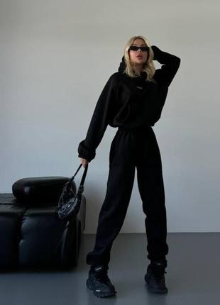 Спортивний костюм толстовка oversize + джогери теплий на флісі