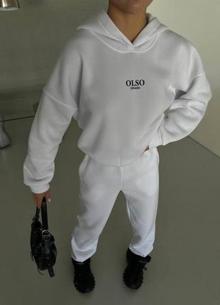 Спортивний костюм толстовка oversize + джогери теплий на флісі