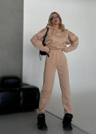 Спортивний костюм толстовка oversize + джогери теплий на флісі