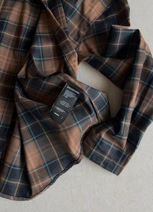 Рубашка в стилі balenciaga коричнева в клітинку2 фото