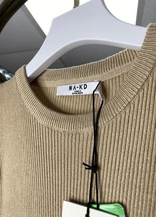 Ребристый вязаный свитер с круглым вырезом бренда na-kd6 фото