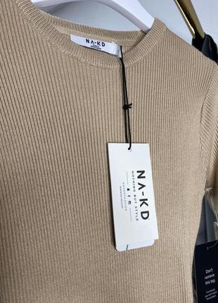 Ребристый вязаный свитер с круглым вырезом бренда na-kd2 фото