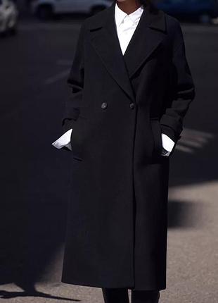 Черное пальто zara
