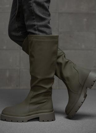 Сапоги трубы высокие на меху под zara и boohoo 💚