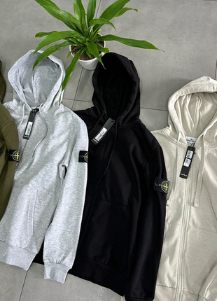 ⭐️ олімпійка зіп худі stone island чорний