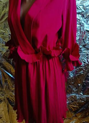 🧸 розподаж! шикарна червона ошатна сукня з оборками 🧸3 фото