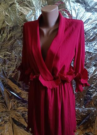 🧸 розподаж! шикарна червона ошатна сукня з оборками 🧸2 фото