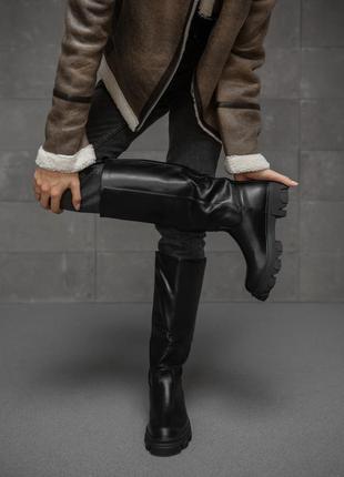 Женские сапоги высокие duran black3 фото