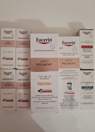 Набір eucerin anti-pigment денний крем проти пігментації з тоном, крем для повік проти пігментації