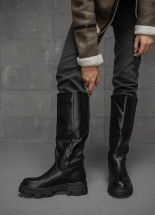 Женские сапоги высокие duran black