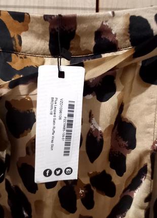 Шелковая юбка, леопардовый принт, батал3 фото