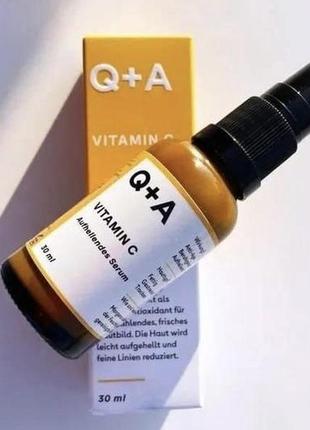 Освітлююча сироватка для обличчя q+a vitamin c 30ml