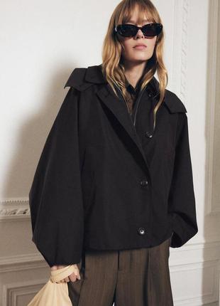 Куртка накидка zara парка с капюшоном zara