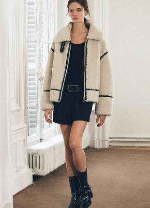 Шуба zara куртка с мехом zara