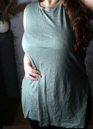 Новая льняная майка-туника, тянется, размер 44