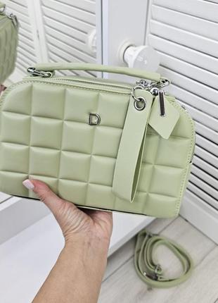 Женская стильная и качественная сумка из эко кожи св.зелена4 фото