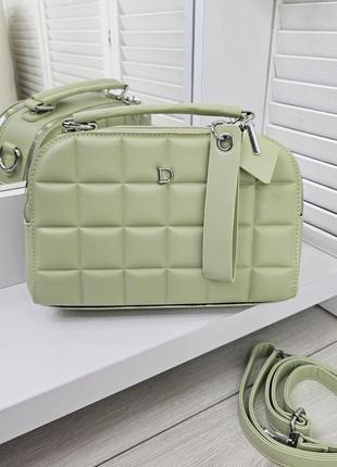 Жіноча стильна та якісна сумка з еко шкіри св.зелена3 фото