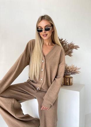 Теплий костюм ангора рубчик кардиган і штани