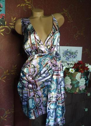 Сиреневое мини платье с ярким принтом от prettylittlething4 фото