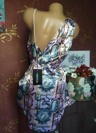 Сиреневое мини платье с ярким принтом от prettylittlething8 фото