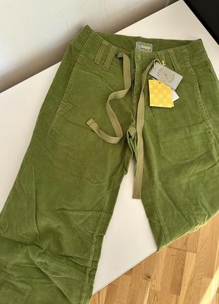 Жіночі штани палаццо джогери xs girl zone зелені штани вельветові2 фото