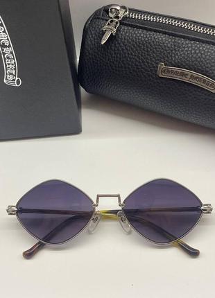 Окуляри chrome hearts diamond dog в сріблястій оправі