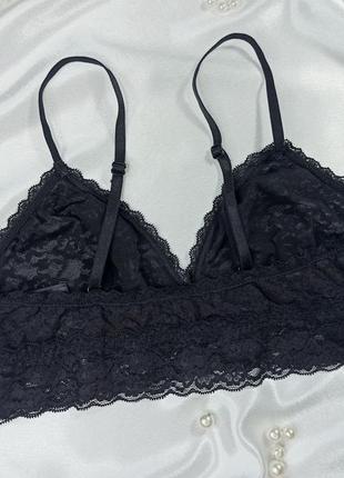 Кружевной бюстгальтер без косточек топ бралетт черного цвета h&m4 фото