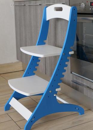 Зростаючий стілець монтессорі childwood - elite  блакитний + білий