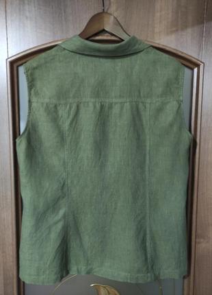 Льняная рубашка / блуза / безрукавка tru sports (100% лен)2 фото
