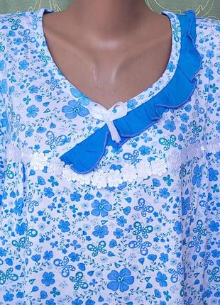 Женская ночная сорочка, рубашка ночная, трикотажная ночнушка. хлопок. 58 р.3 фото
