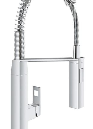 Змішувач для кухні з гнучким виливом grohe eurocube (31395000)