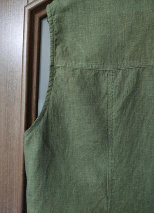 Льняная рубашка / блуза / безрукавка tru sports (100% лен)8 фото
