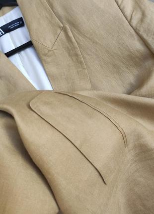 Стильний лляний піджак жакет блейзер оверсайз zara 🔥🔥🔥8 фото