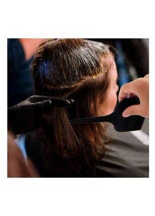 Расческа для вуального мелирования и укладки волос однорядная широкая 206 мм черная5 фото