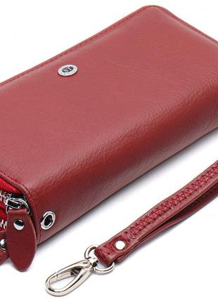Бордовый женский кошелек из натуральной кожи с двумя автономными отделами st leather st238-25 фото