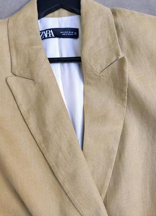 Стильный льняной пиджак жакет блейзер оверсайз zara 🔥🔥🔥9 фото