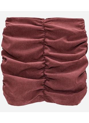 Шикарная стильная вельветовая юбка zara этикетка4 фото