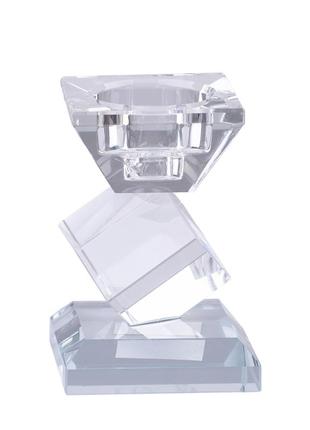 Свічник кристал скляний 10.5 см2 фото