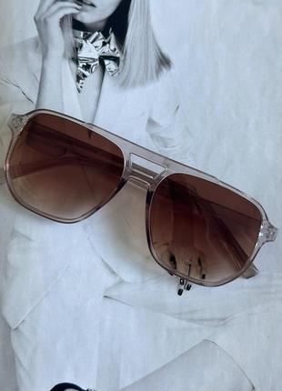 Солнцезащитные очки с двойной переносицей  авиаторы черный с желтым (0734)7 фото