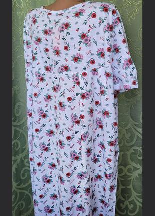 Женская ночная сорочка, рубашка ночная, трикотажная ночнушка. хлопок. 64 р.6 фото