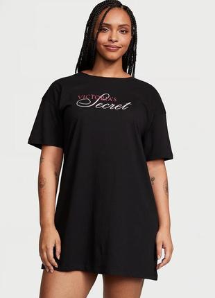 Черная коттоновая рубашка victoria’s secret