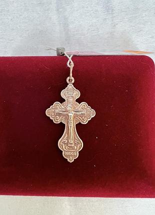 Позолочений хрестик 925 проби