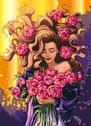 Набір для розпису "весняна ілюзія" з металізованими фарбами 40*50 см @