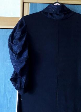 Шикарное стрейчевое платье с блестящими рукавами и воротом, 50-52, гипоаллергенный полиэстер, натуральная вискоза, хлопок, valentin.5 фото