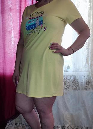Красивое яркое платье-футболка ночная рубашка 42/507 фото