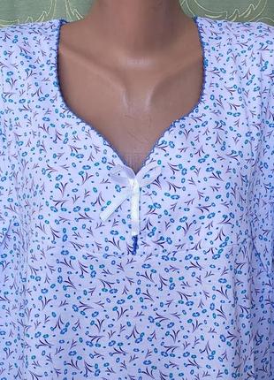 Женская ночная сорочка, рубашка ночная, трикотажная ночнушка. хлопок. 58 р.3 фото