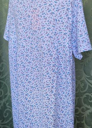 Женская ночная сорочка, рубашка ночная, трикотажная ночнушка. хлопок. 58 р.7 фото