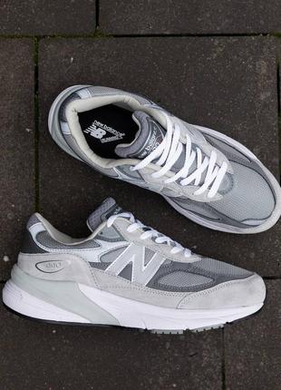 Женские кроссовки new balance 990v6 grey white1 фото